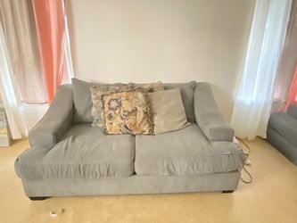 Gray Fabric Loveseat Sofa