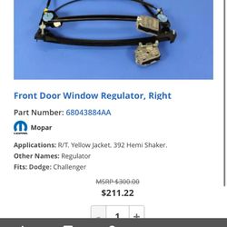 Front door Window Regulator 