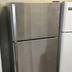 Whirlpool Top Freezer Refrigerator Stainless Steel Apartment Size 