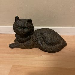Cast Iron Black Cat Doorstop 