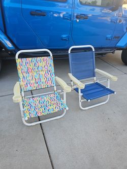 Set Of Two fold up chairs for bench or camping