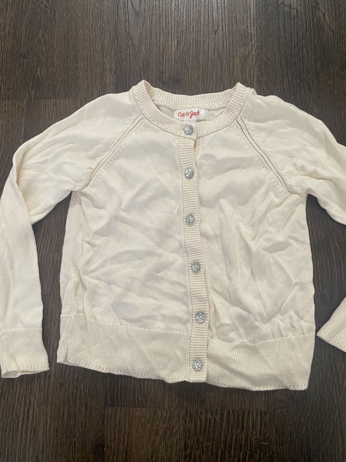 Girls Biege Crème Cardigan Sweater Size 4t By Cat & Jack #12