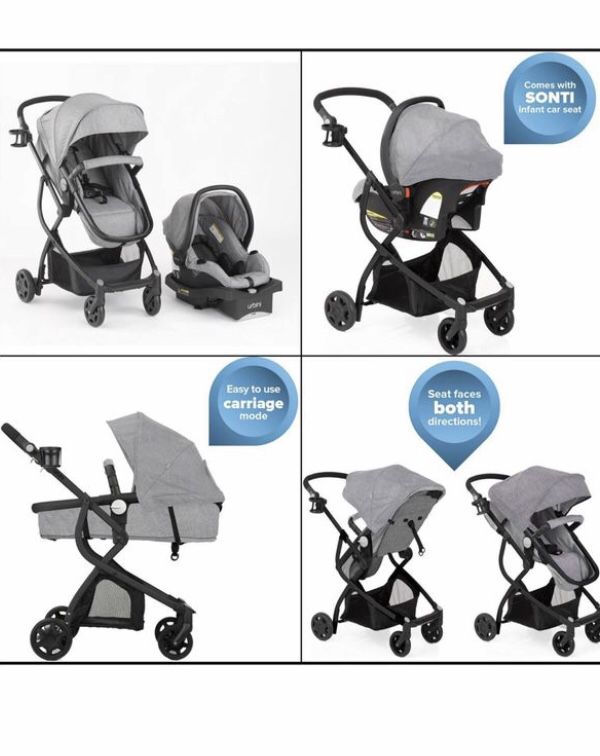 New! Grey Urbini Stroller & infant Car Seat 3 in 1