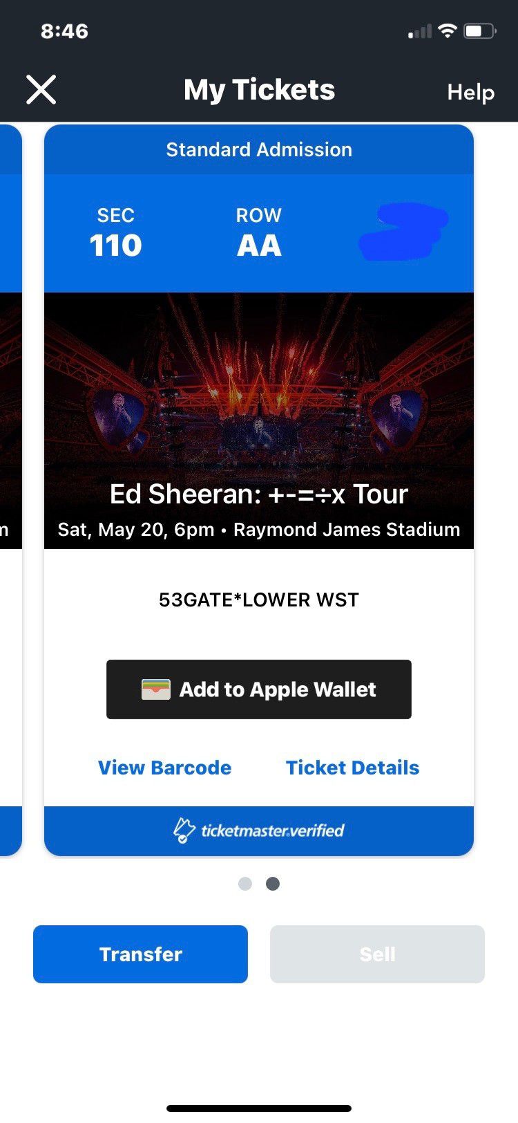 2 Ed Sheeran Tickets 