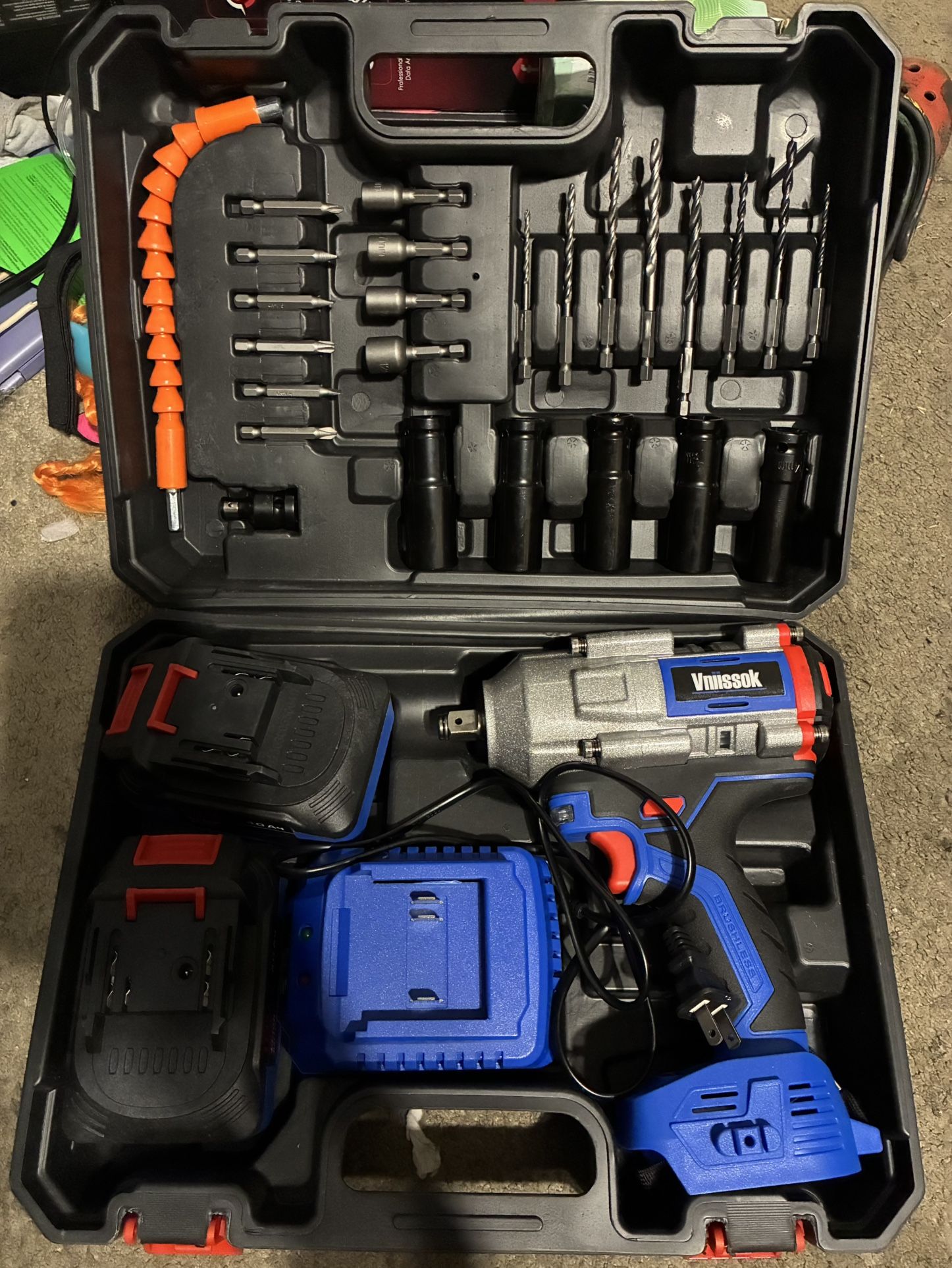 Vniissok Cordless Impact Wrench, 1000N.m(740ft-Lbs) High Torque Brushless Impact Gun