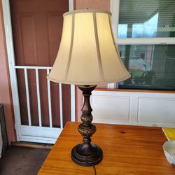 (WORKING) Metal Lamp with Wood Finish