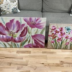 2 Canvas Art Wall Hangings 