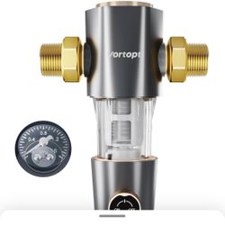 Sediment Filters for Well Water-Automatic Backwash System, Spin Down Sediment Filter,Whole House Water Filter, Upgraded Cleaning Brushes,40-50 Micro 