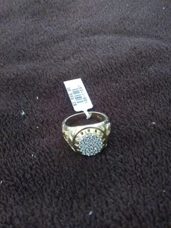 10K Diamond Gold Nugget Ring
