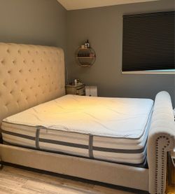 High back king size bed (frame only)  - PRICED TO SELL FAST