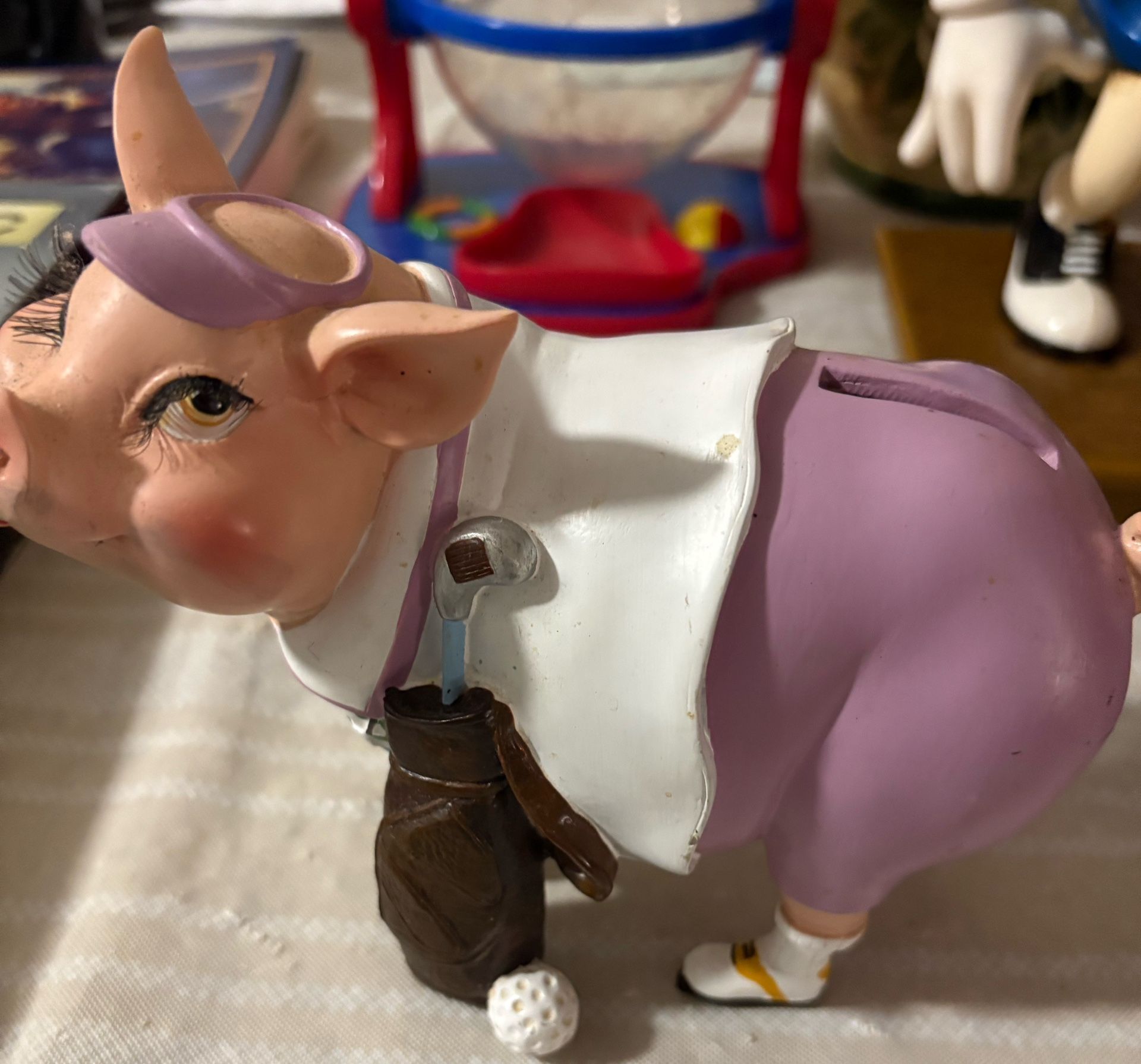 Pig Golfer Piggy Bank