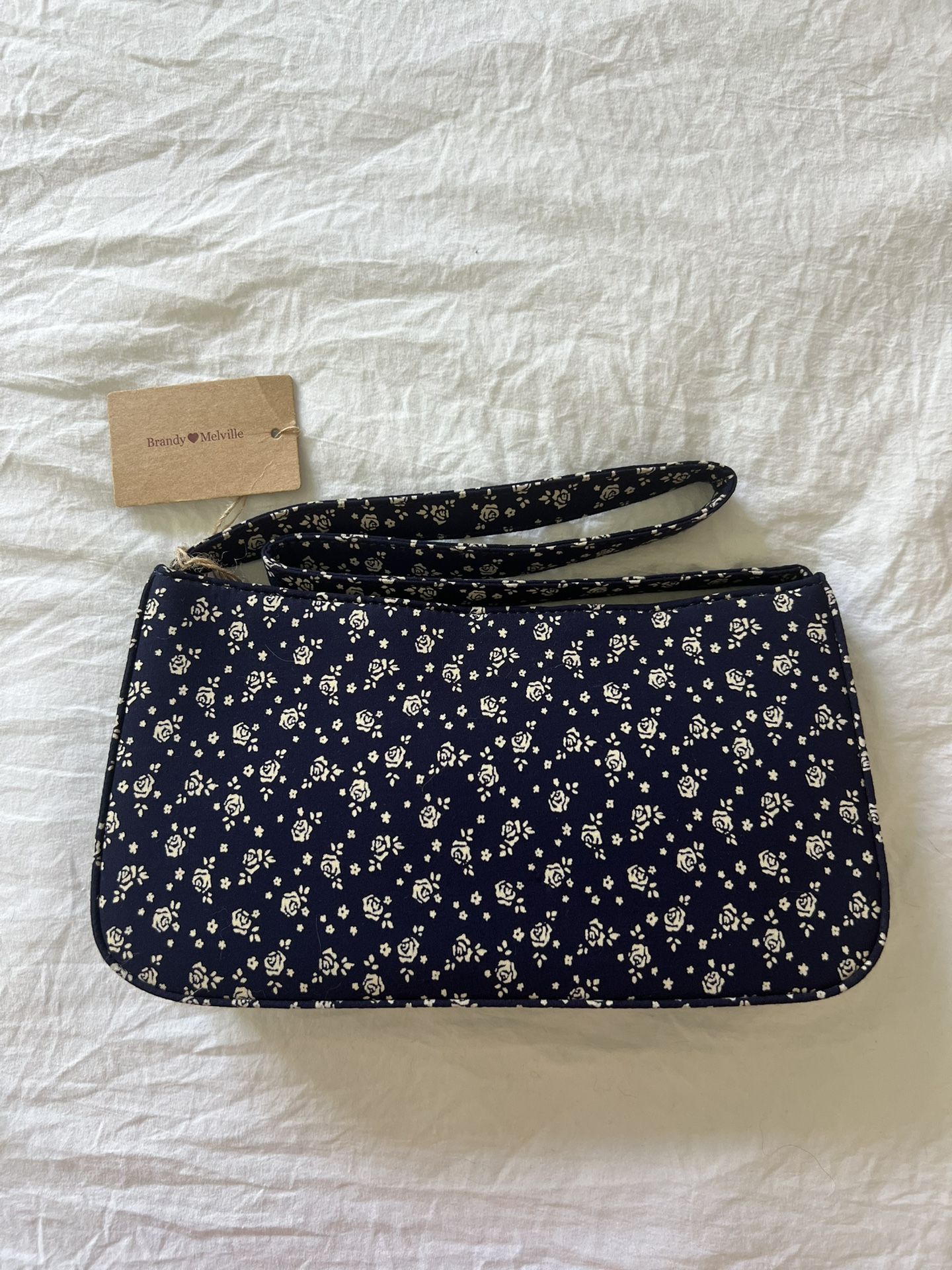 Brandy Melville Purse (Navy With Flowers) New