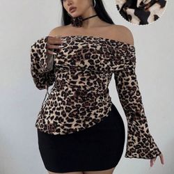 Leopard Long sleeve Blouse