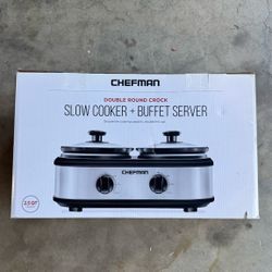 Chefman Double Slow Cooker + Buffet Server – 2.5QT