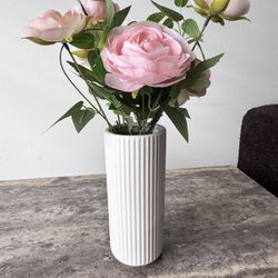 Artificial Rose Plant Ceramic Vase 