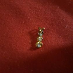 Women's Vermeil Real Three Diamonds Pendant