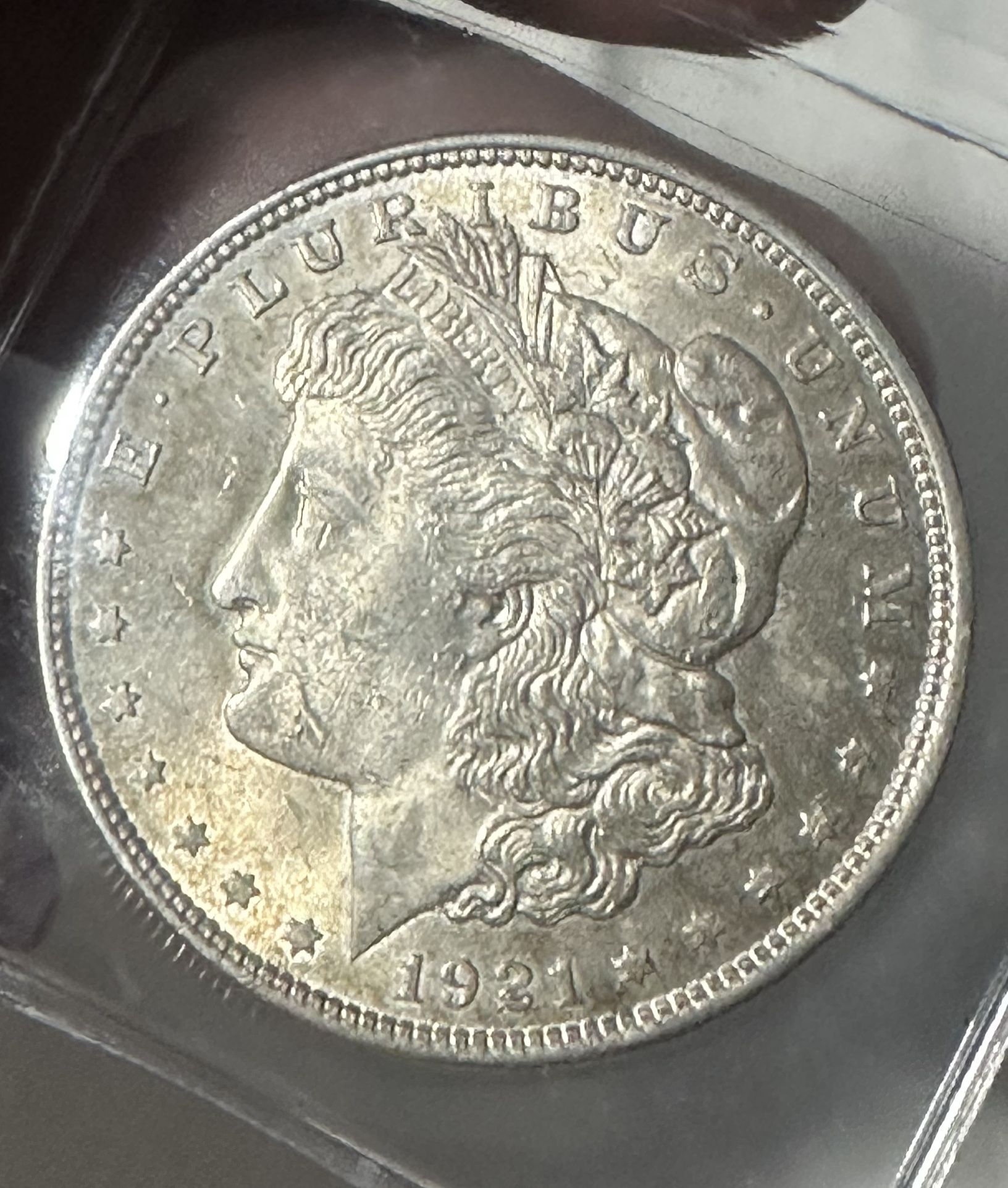 1921 Morgan Silver Dollar Coin In BU Details