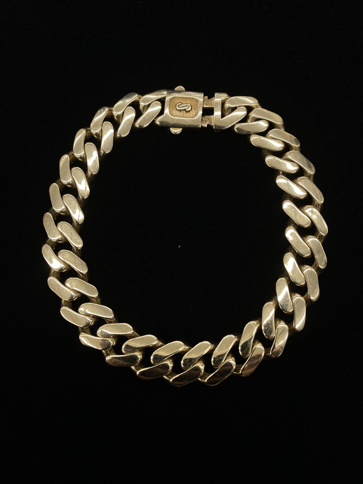 $1650 Yellow Gold Hollow Cuban Bracelet 