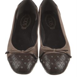 Tod's Suede Animal Print Ballet Flats