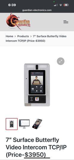 ACCESS CONTROL-7″ Surface Butterfly Video Intercom TCP/IP 