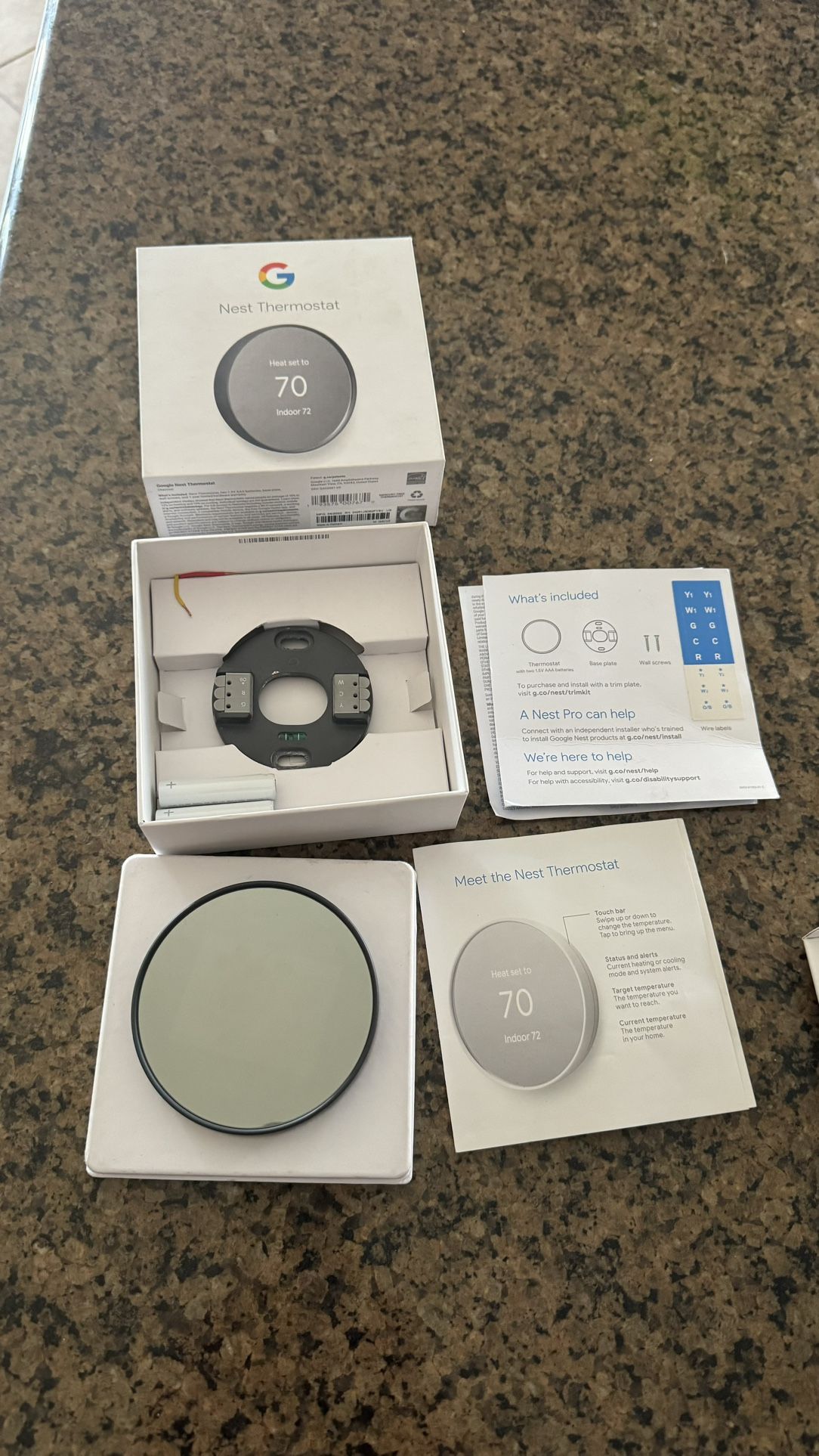 Google Nest Thermostat - Smart Thermostat for Home - Programmable Wifi Thermostat - Charcoal