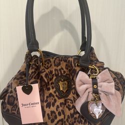 New Juicy Couture Leopard Satchel purse