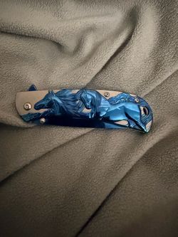 Folding Pocket Knife with Horse Design
