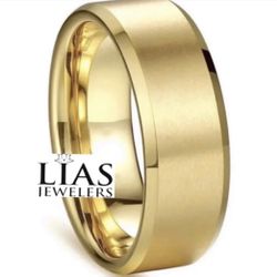 New 18k Yellow Gold Men Wedding Ring 