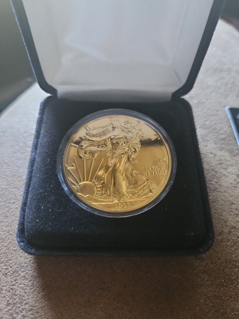 2020 24ct Gold Plated American Eagle Silver Dollar