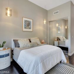 Full Size Upholstered Platform Bed Frame w/Button Tufted Linen Headboard …Wood slat support, easy assembly, no box spring needed, White/ Ivory pen, tu