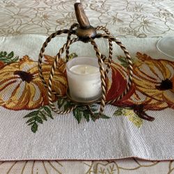 Metal Pumpkin Candle Holder