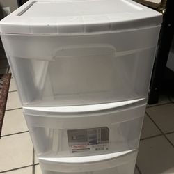 white 3 plastic drawer stand
