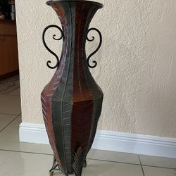 Metal  Tall Floor Vase 