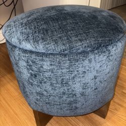 Blue Velvet Ottoman with Storage from Home Goods