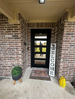 Black matte metal secured door