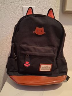 Molecole Cat Themed Canvas Backpack