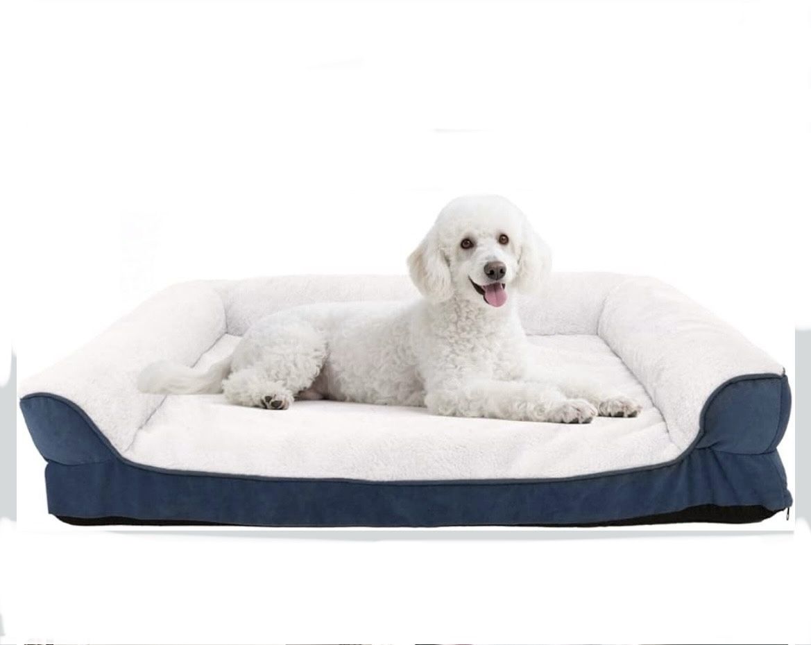Orthopedic Dog Bed for Medium and Large Dogs Pet Bed with Sides Waterproof Dog Couch with Washable Removable Cover and Egg Crat🆕✅Typical Price $45.59