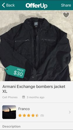 Armani bombers jacket XL