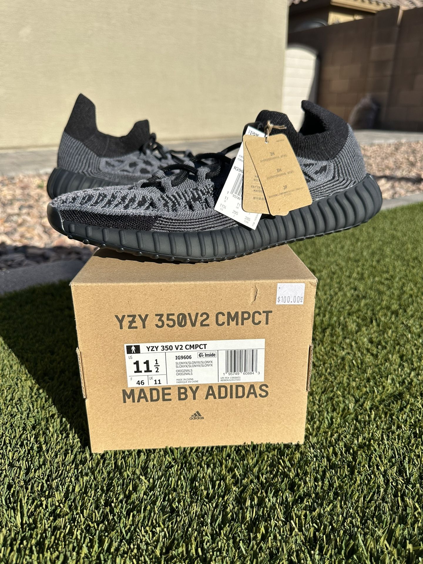 Adidas Yeezy 350 V2 CMPCT Slate Onyx NEW/RECEIPT SIZE: 11.5 $120 FIRM ONLY!