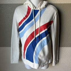 Tory Sport Women’s XS Striped Red Cream Blue Sweatshirt Hoodie Long Sleeve
