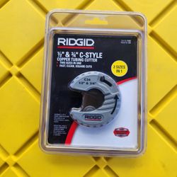 RIDGID
1/2 in. to 3/4 in. C34 "C" Style Close Quarters Quick Change Copper Pipe & Tubing Cutter w/ Spring Loaded Cutting Wheel