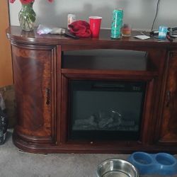 Cherry Wood Tv/ Heater Stand