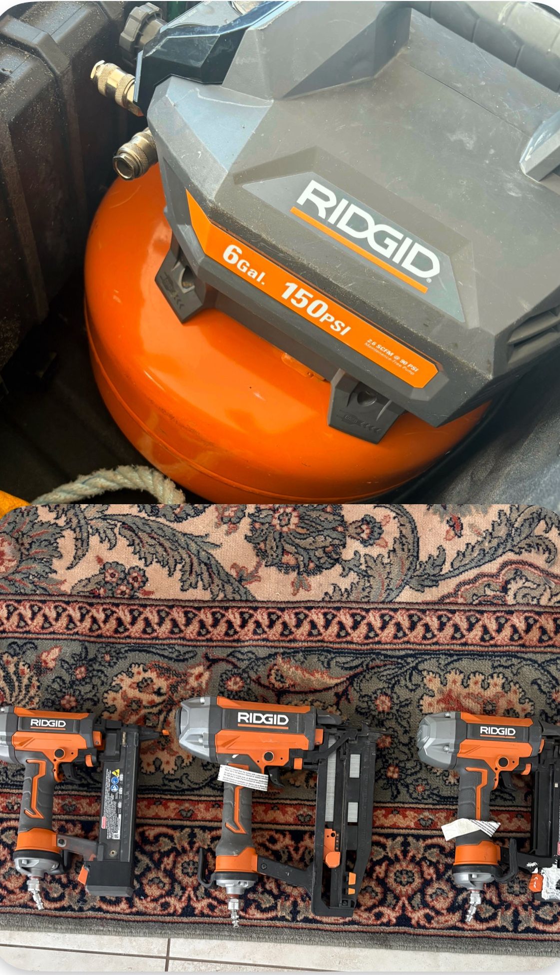 Compressor With Brad nailer And Finish Nailer And Staple Gun