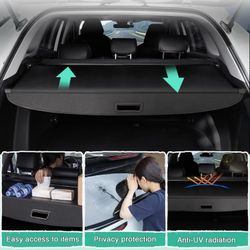 Powerty Retractable Cargo Cover for 2010-2015 Toyota Prius 1.8L Trunk Shield BLK