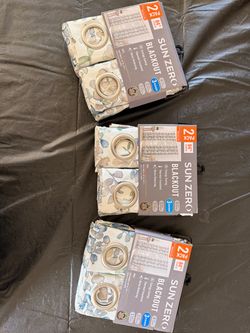 Sun Zero Blackout Curtain Panels 2-Pack 84" – Lot of 3