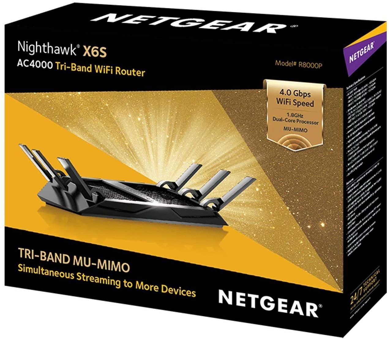 NETGEAR Nighthawk X6S AC4000 tri-band WiFi router, Gigabit ethernet, MU-MIMO, like new