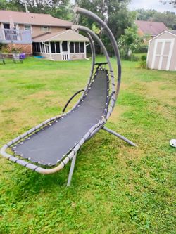 Outdoor Hanging Swing Lounge Chair with Stand