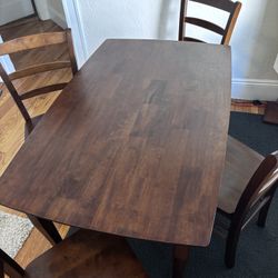 Winsome Inglewood 5-PC Set Table w/ 4 Ladderback Chairs Dining, Walnut
