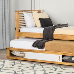 Twin bed with bottom drawers/ storage