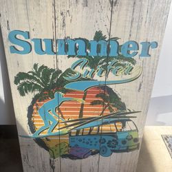 Wooden Surfer Sign